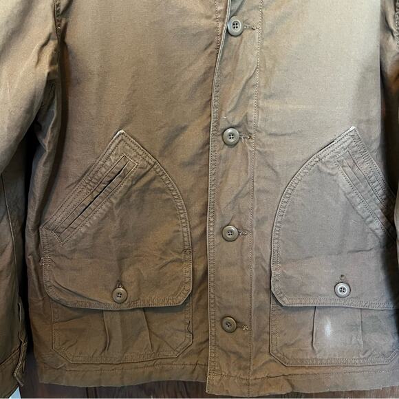 NWT American Eagle Jacket Brown Canvas Button Jacket Medium Duck Barn Worker‎ - Picture 8 of 10